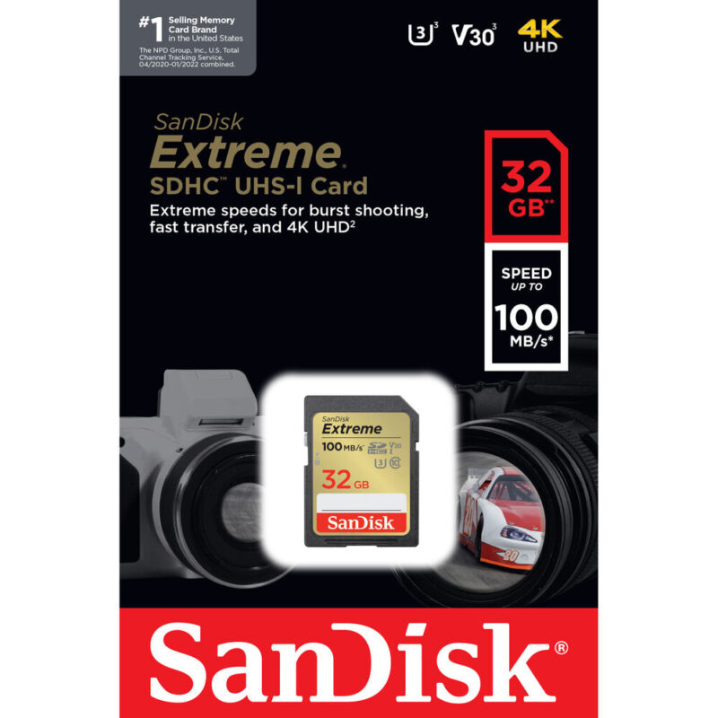 SDHC Sandisk 32GB Memory Card SD Card 100MBS C10 V3