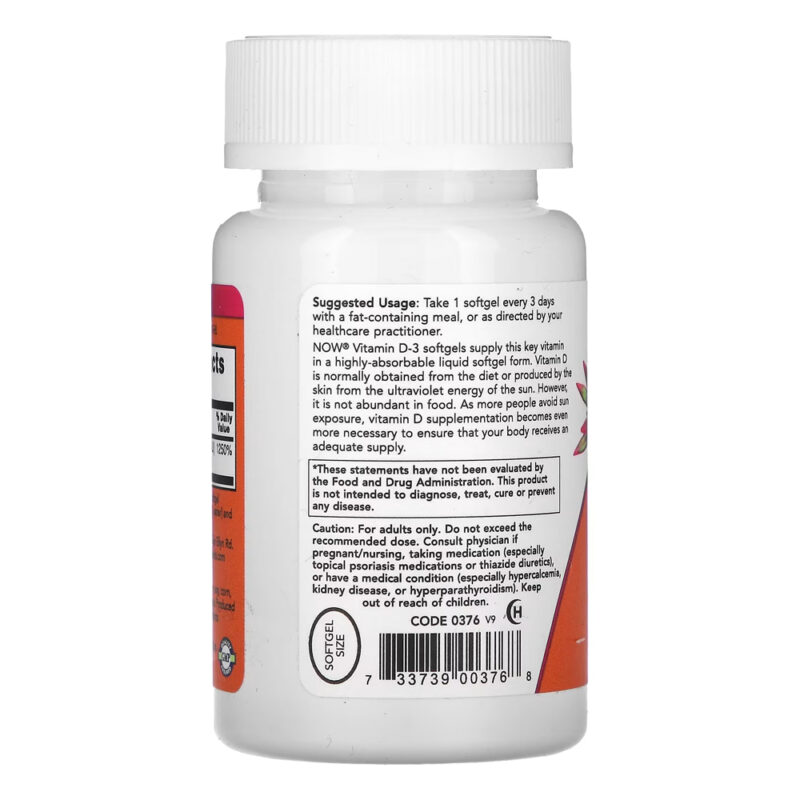 Vitamin D3 10000IU High potency Now 120 Softgels