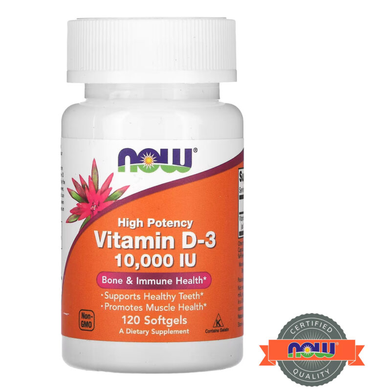 Vitamin D3 10000IU High potency Now 120 Softgels