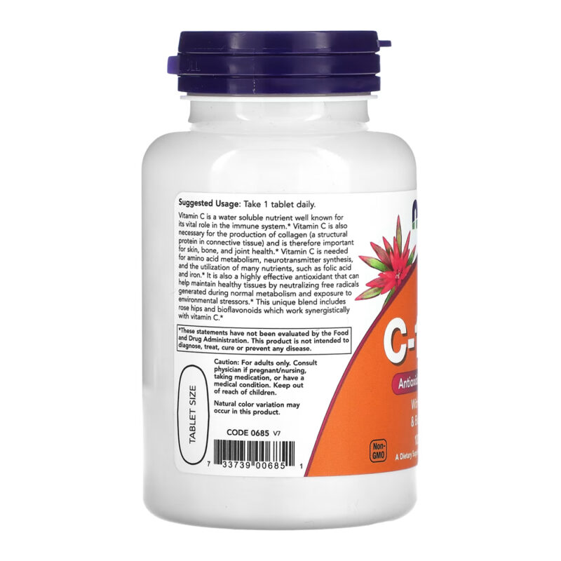 Vitamin C 1000mg and Rosehip Now Foods 100Tabls