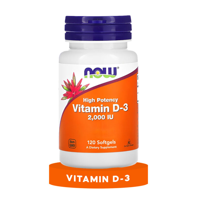 Vitamin D3 2000 IU High Potency Now Foods 120 Softgels