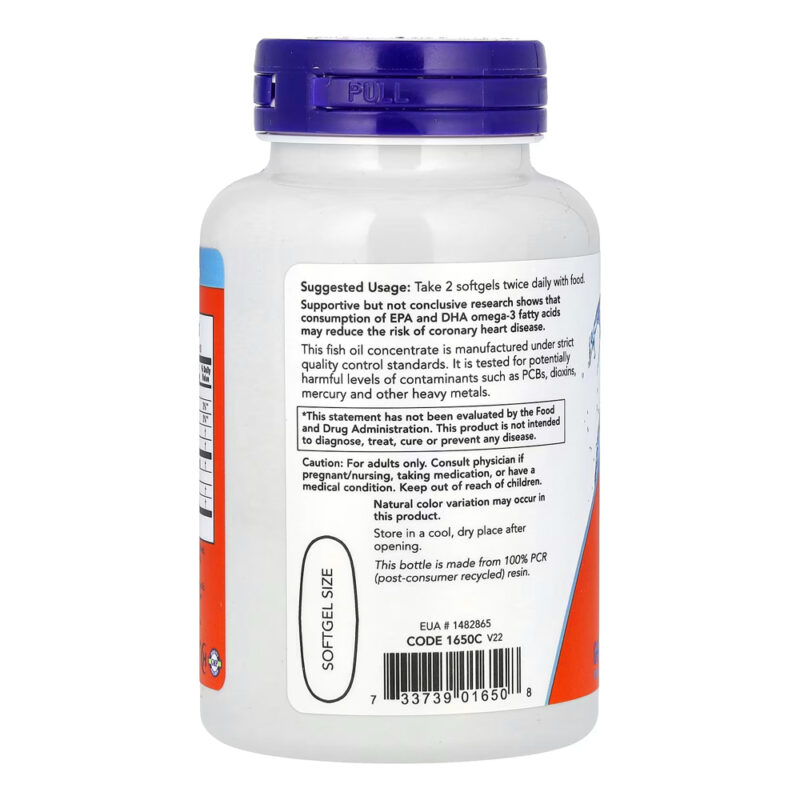 Omega-3 Molecularly Distilled Now Foods 100Softgels