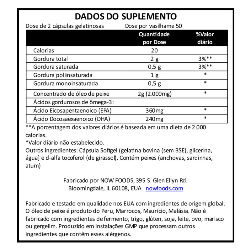 Omega-3 Molecularly Distilled Now Foods 100Softgels