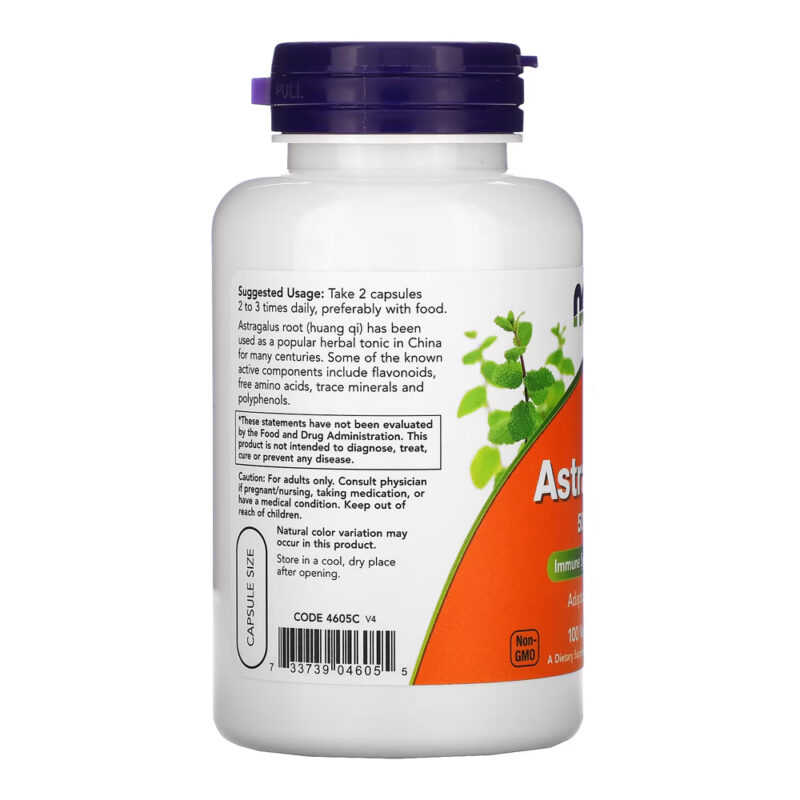 Astragalus 500mg Now Foods 100 Veg Capsules