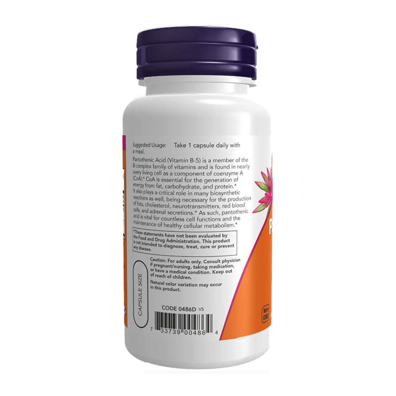 Pantothenic Acid 500mg Now Foods Vitamin B Complex 100Cap