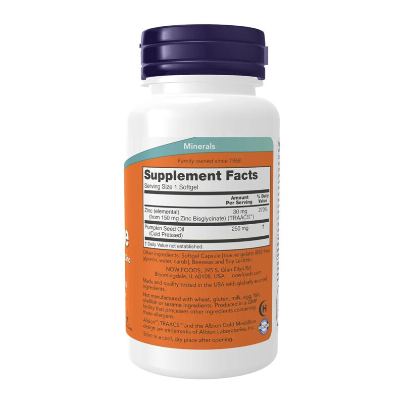 Zinc Glycinate 30mg Now Foods Zinc Glycinate 120 Softgels