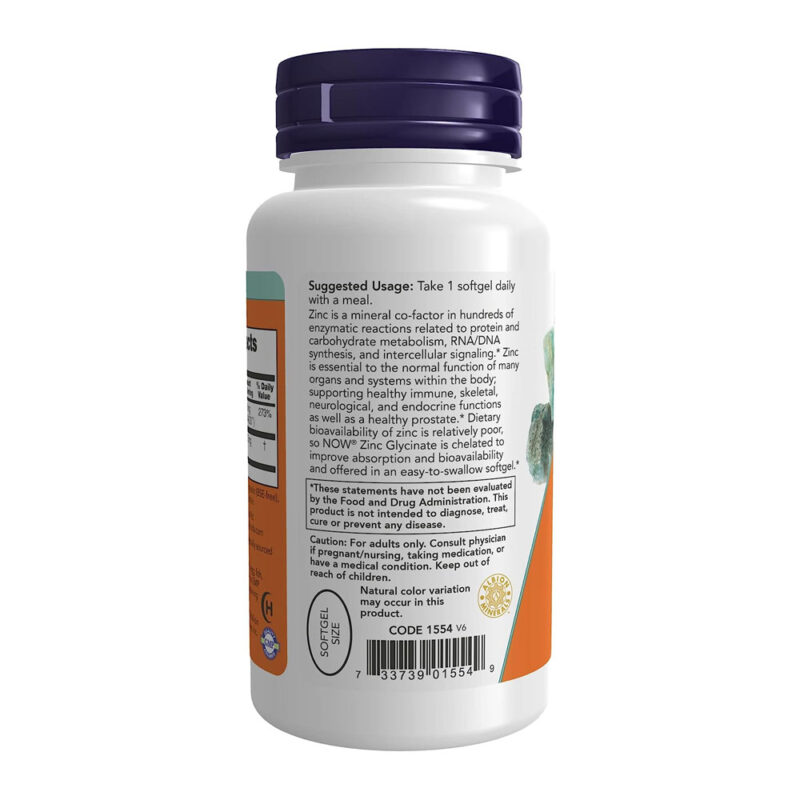 Zinc Glycinate 30mg Now Foods Zinc Glycinate 120 Softgels