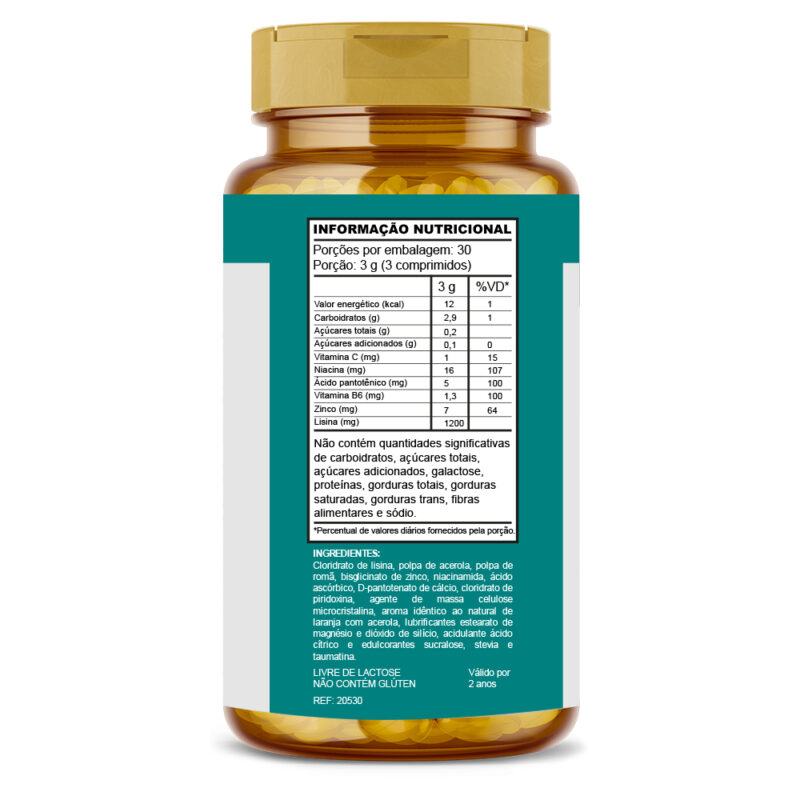 Lysine naherps 1200mg unilife flavor orange acerola pomegranate