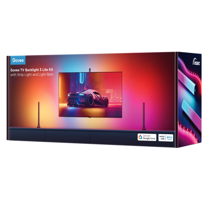 TV BACKLIGHT KIT 3 LITE WITH LIGHT STRIP AND LIGHT BAR