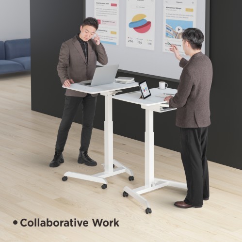 Height Adjustable Mobile Workstation With Drawer