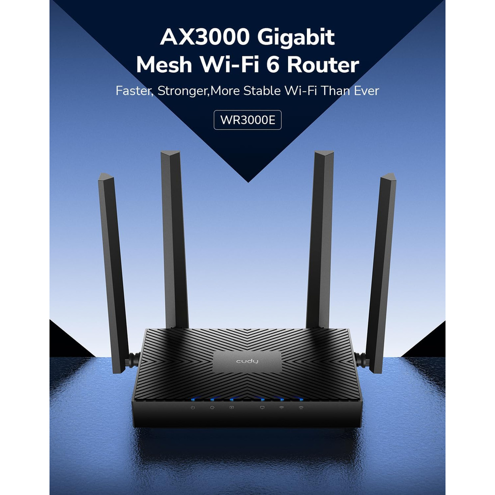 Router Mesh Wi-Fi 6 Cudy WR3000E Dual-Band AX3000 Gigabit