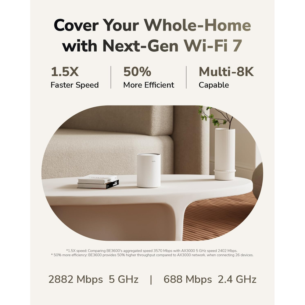 Router Mesh Cudy M3600 WiFi 7 BE3600 3 Pack Gigabit White