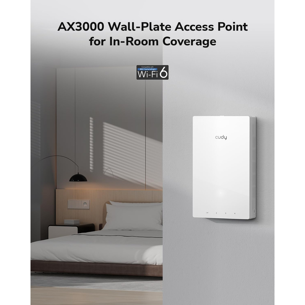 Access point Wifi 6 Ax3000 Wall Gigabit Cudy Ap3000w