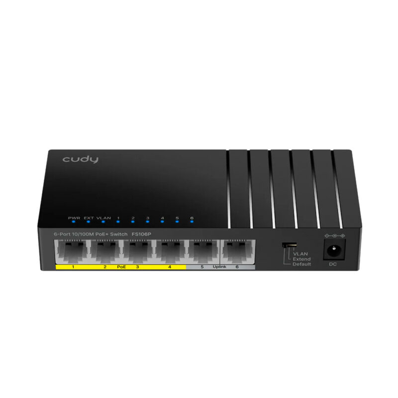 Switch Poe+ 6 Ports 10/100 2 Uplink 36w Watchdog Fs106p