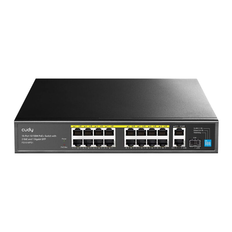 Cudy Switch PoE+ 18 Ports 16 PoE 2 Uplink GbE FS1018PS1