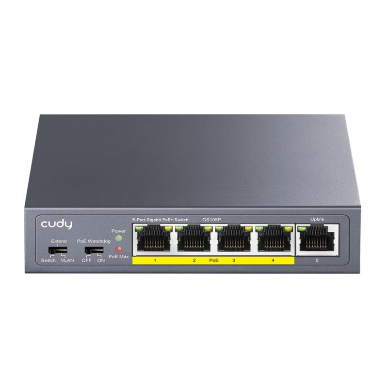 Switch Gigabit Poe+ 5 Ports 4 Poe 36w Watchdog Gs105p