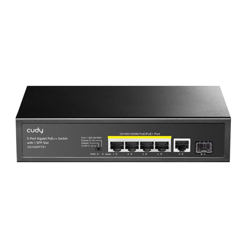 Switch Gigabit Poe+ 4 Ports 1 Uplink 1 Sfp 60w Gs1005pts1