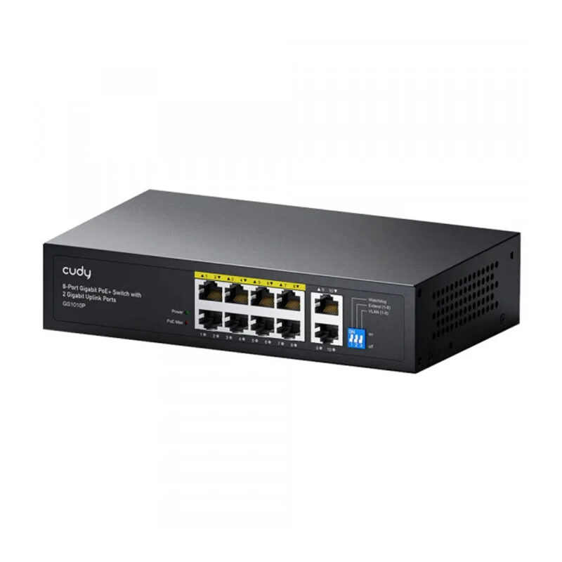 Switch Gigabit Poe+ 8 Ports 2 Uplink Gbe 120w Gs1010p Networks