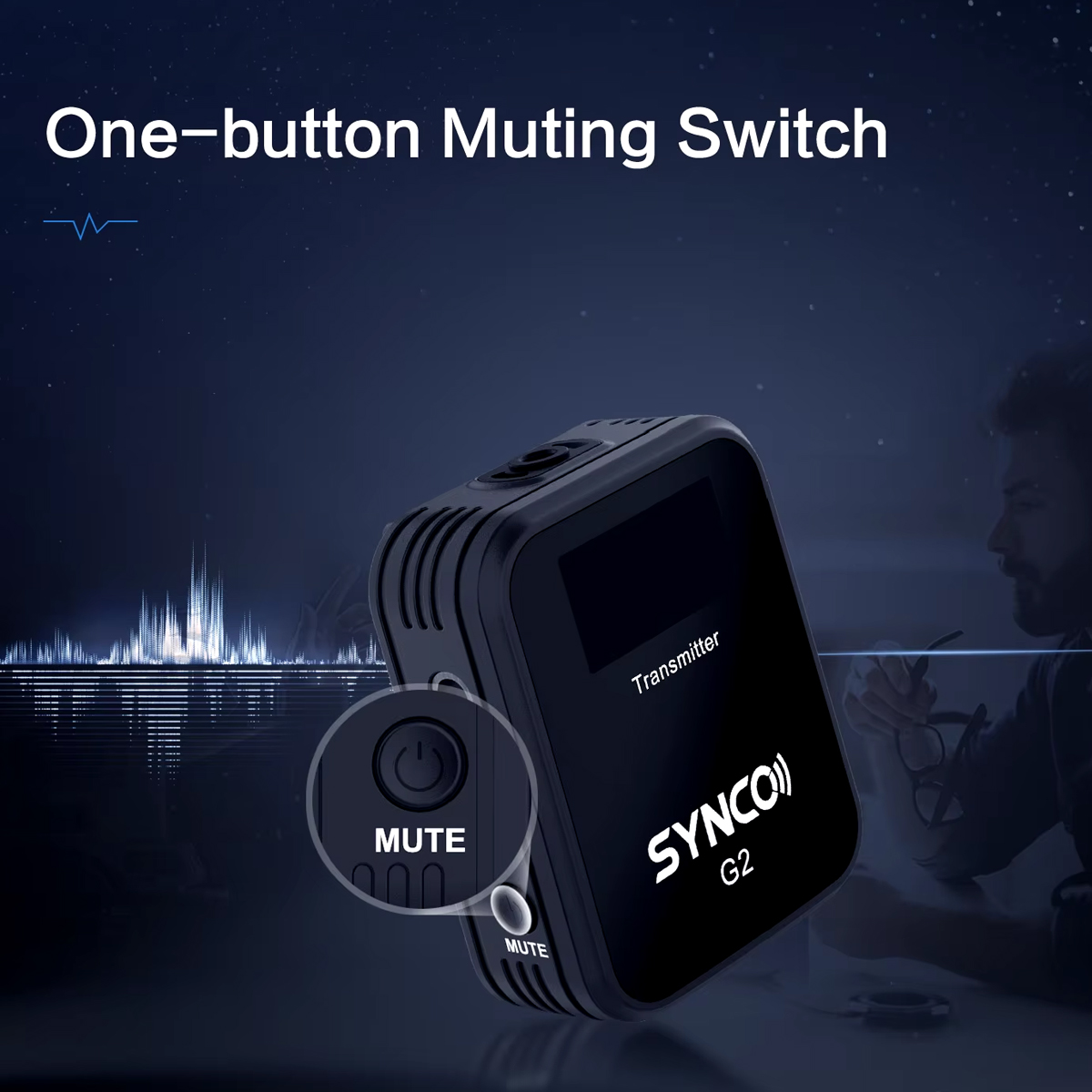 Microphone Lavalier 2.4G Synco G2a1 p/Camera Phone Black