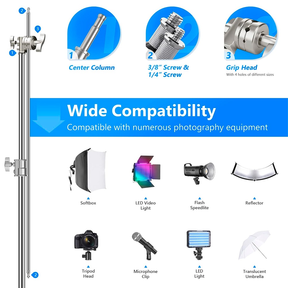 Support Refletor Neewer Stainless steel c/Arm Boom arm