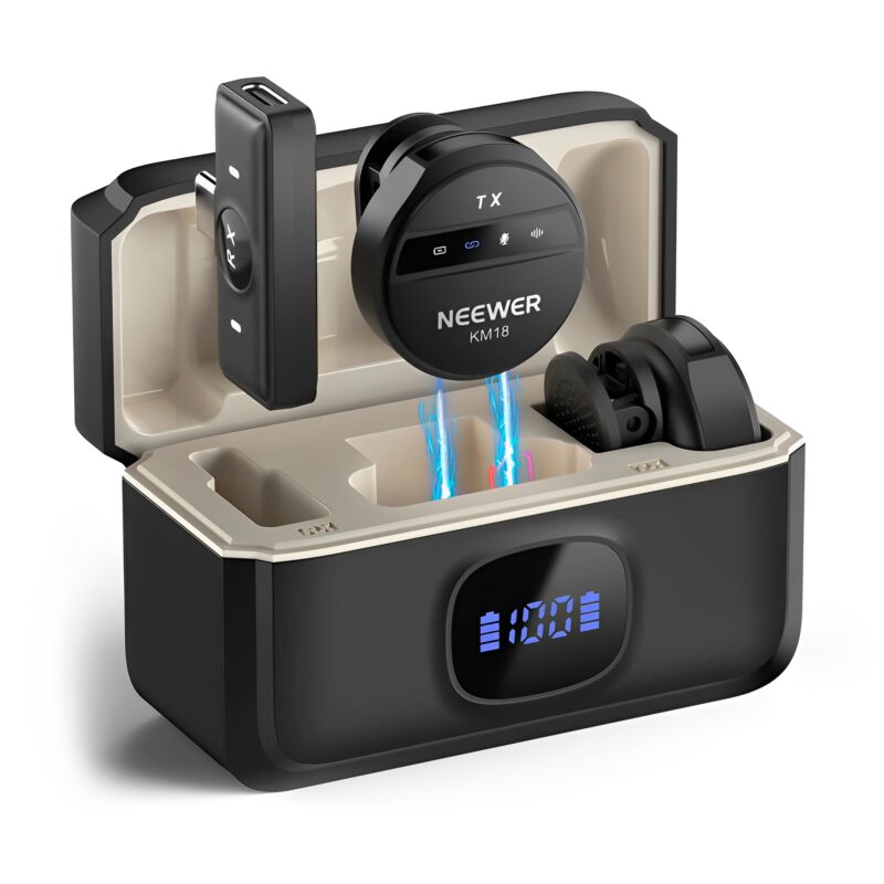 System Microphone Wireless Neewer Km18 Usb C Lavalier Black