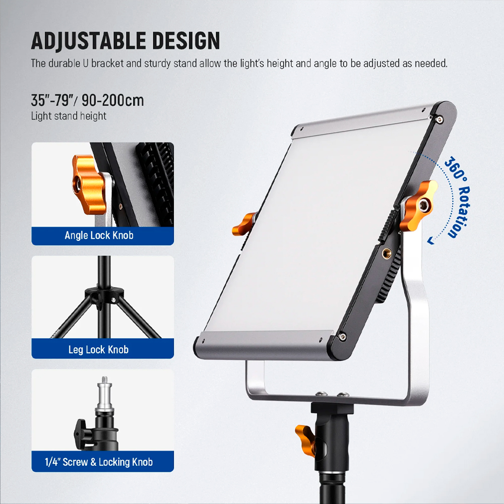 Kit Panel Light Video Neewer 480 Led + Support Light Black