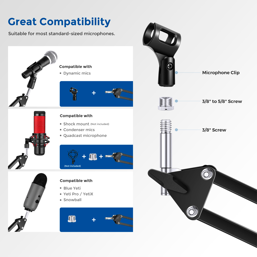 Arm Support Suspensão Desk Neewer for Microphone Black