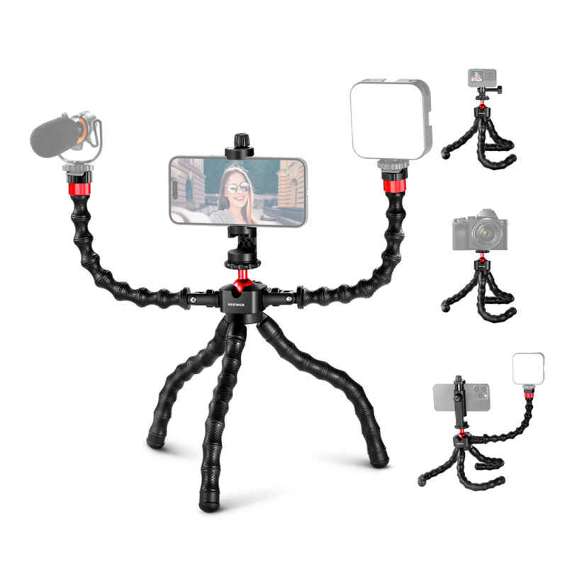 Tripod Flexible Neewer T91 1/4" p/Camera Smartphone Black