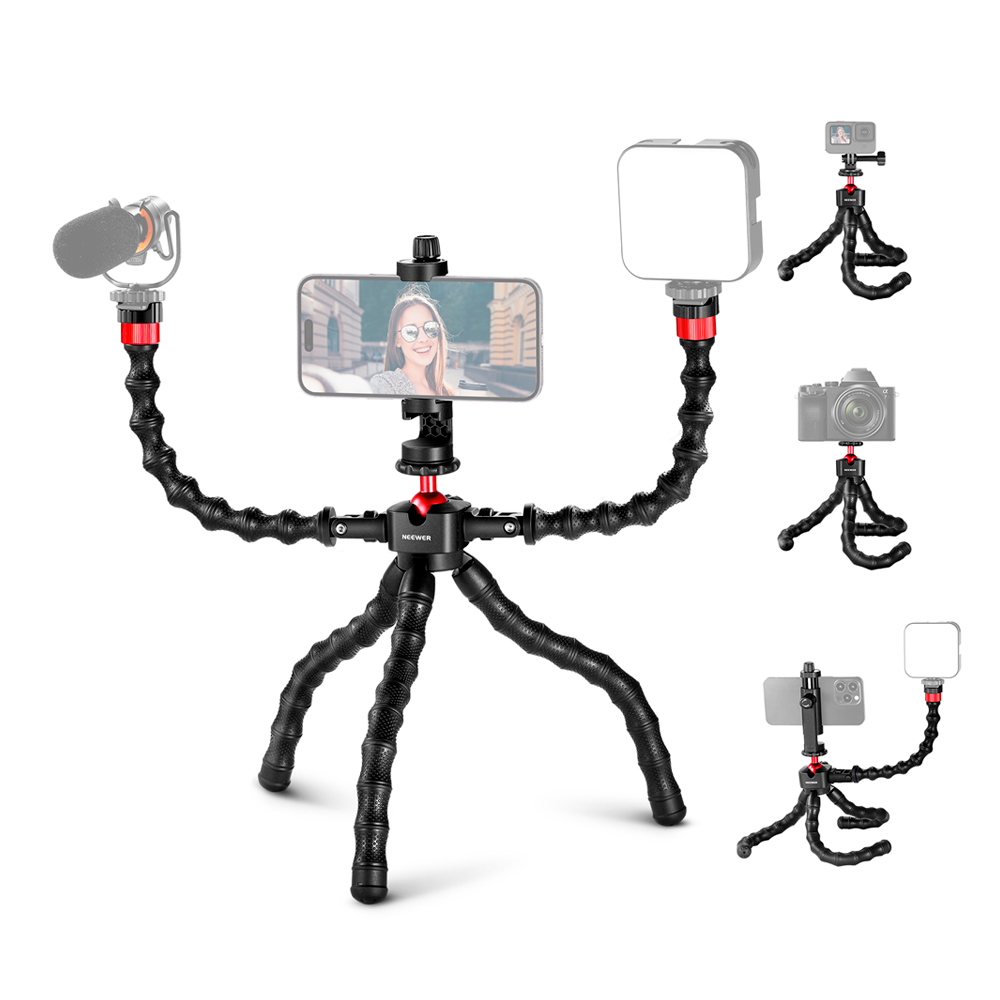 Tripod Flexible Neewer T91 1/4" p/Camera Smartphone Black