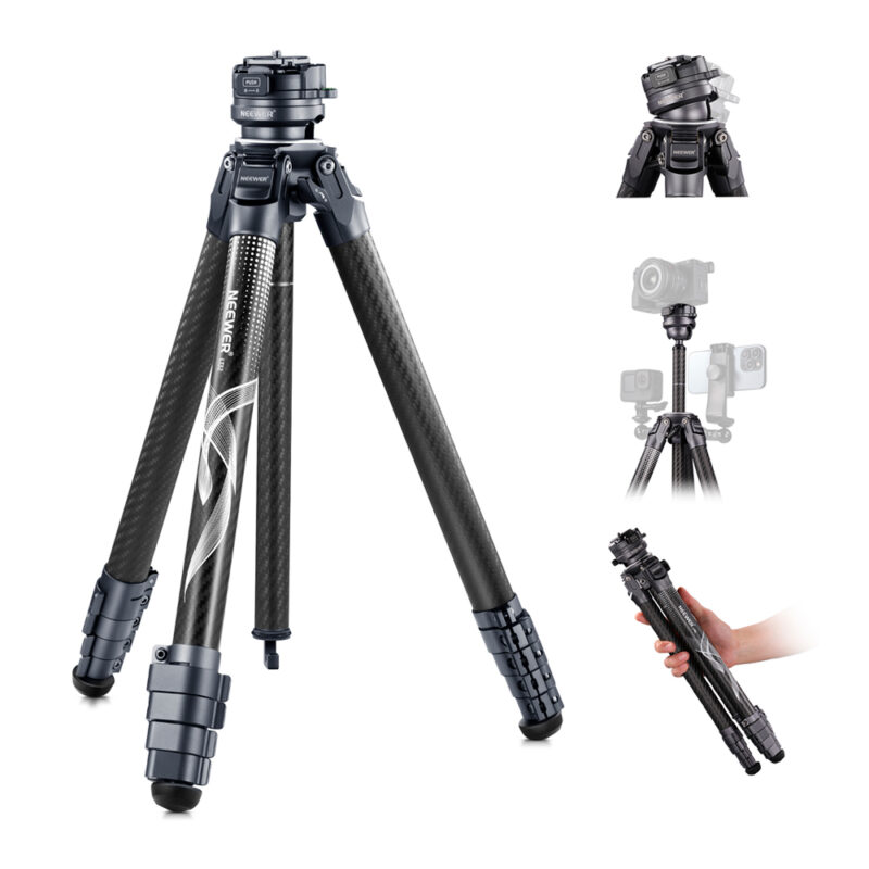 Tripod Photo Video Neewer Head 360° Fiber Carbon Black