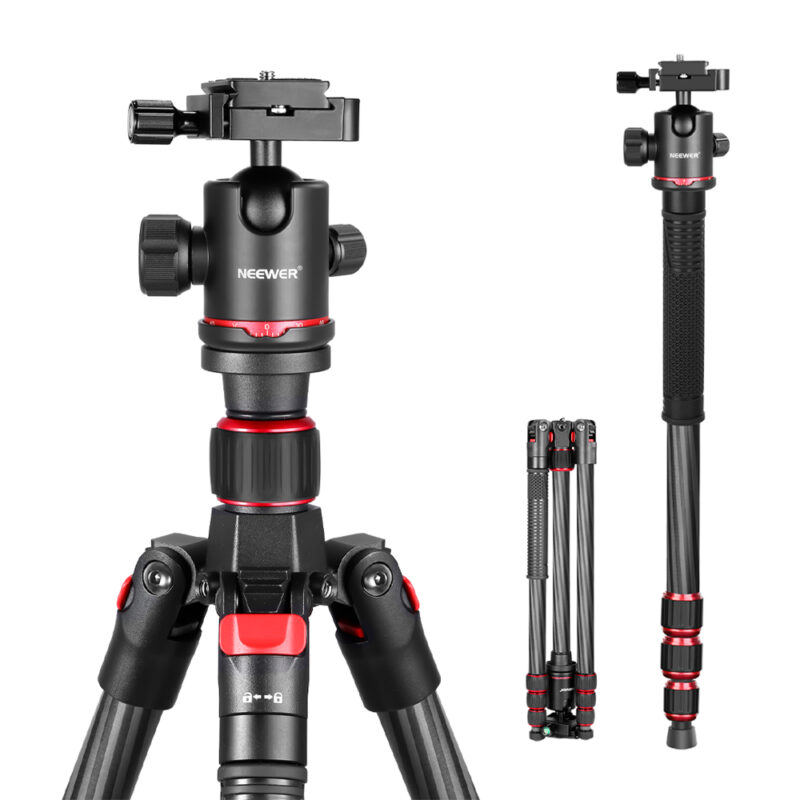 Tripod Monopod Neewer Fiber Carbon Head Ball Black