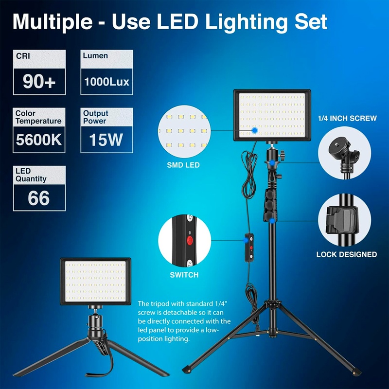 Kit Dual Light of Video Photo Neewer Usb Led 5600K Black