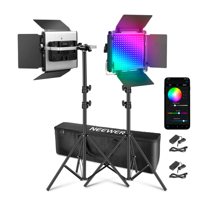 Kit Light of Video Neewer 2x Led 660 + Support + Bag Black