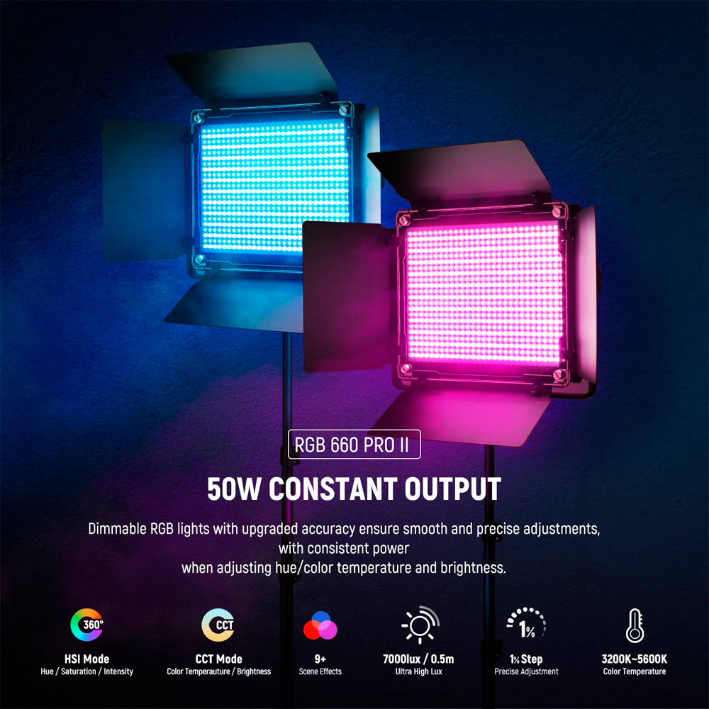 Kit Light of Video Neewer 2x Led 660 + Support + Bag Black