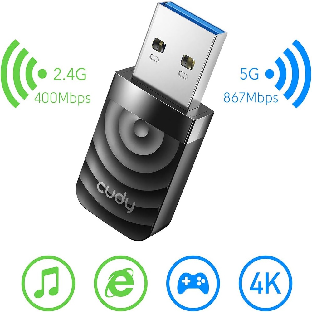 Adapter WiFi Cudy AC1300Mbps Wireless 5/2.4GHz Usb 3.0