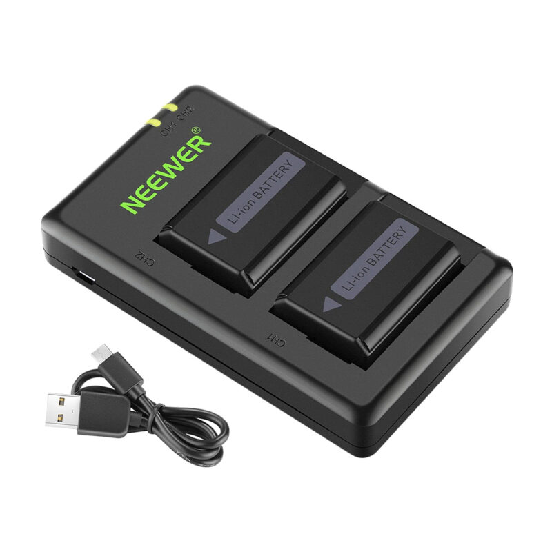 Neewer Kit 2 Batteries 1100mAh FW50 Charger Usb Dual