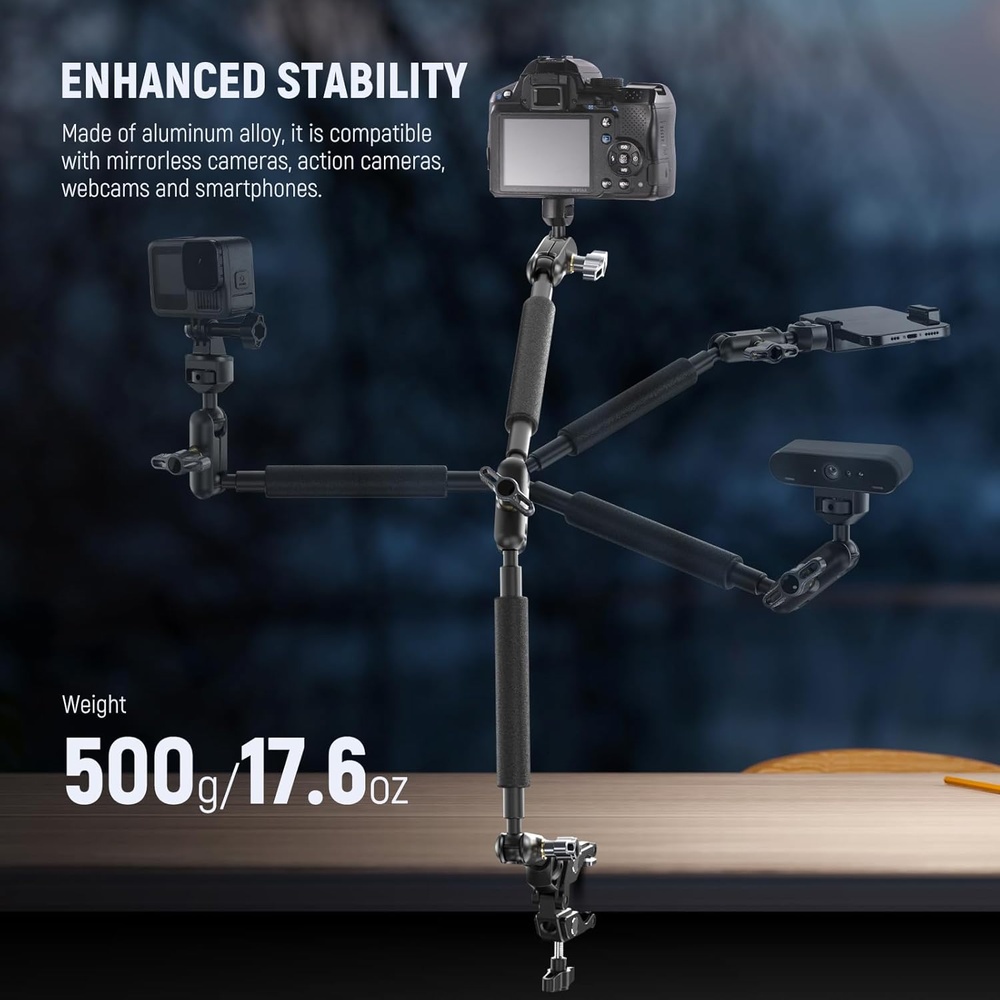 Neewer Magic Arm 1/4" Arm Articulating 22'' C Clamp Desk