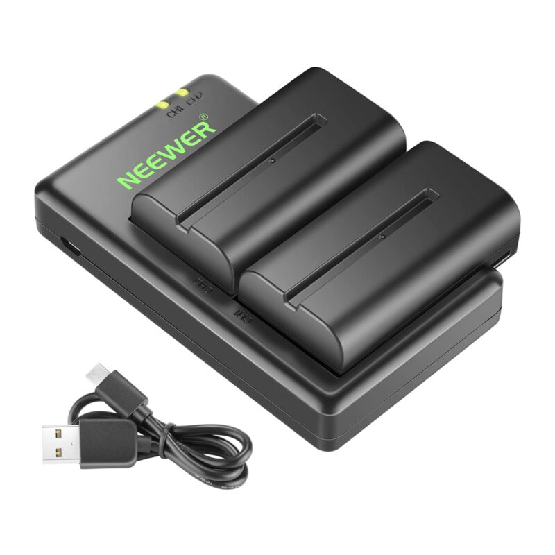Neewer Charger Dual, Battery NP-F550 Compatible Sony
