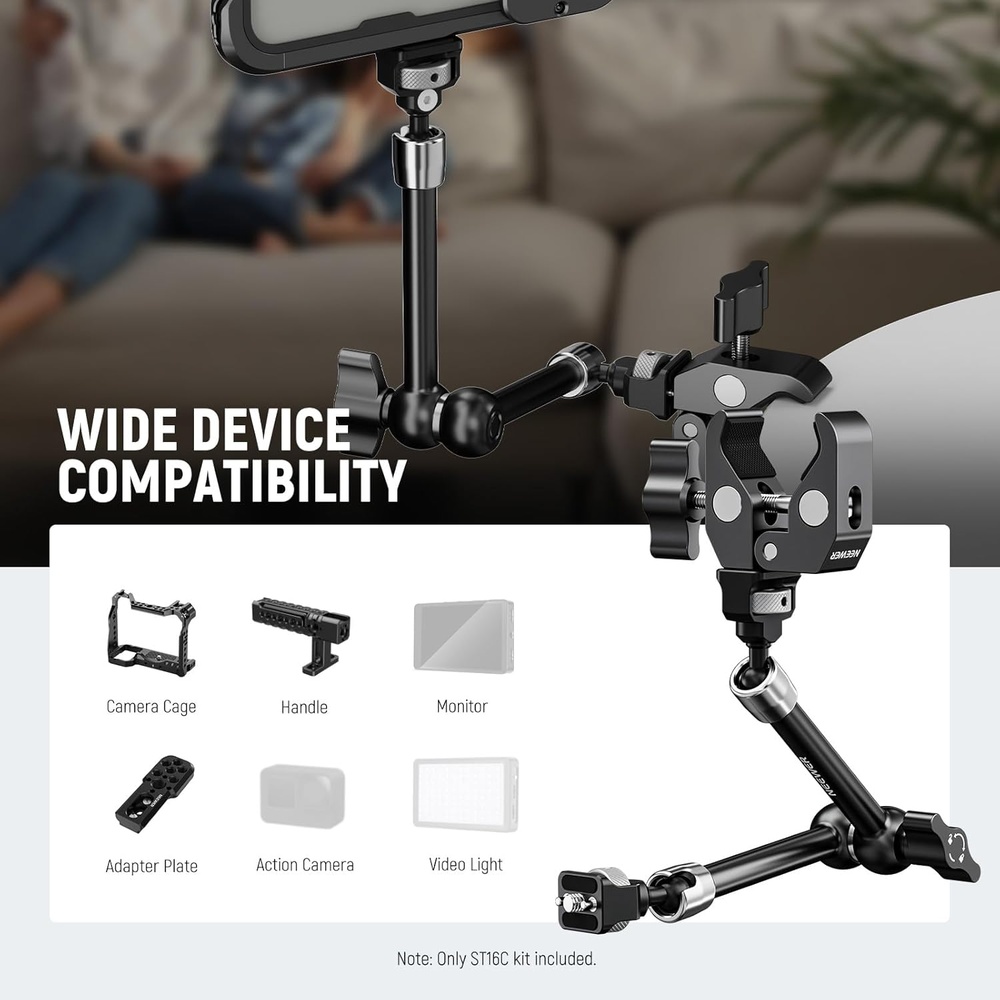 Neewer Arm Articulating 11" 1/4-20 With Clamp Anti-Twist
